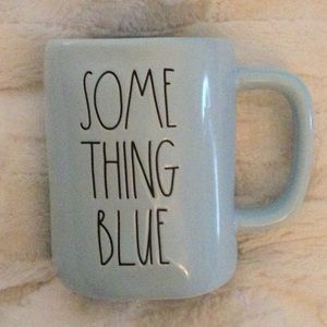 Rae Dunn coffee mug blue “Something Blue”. Wedding, fiancé, engaged, married